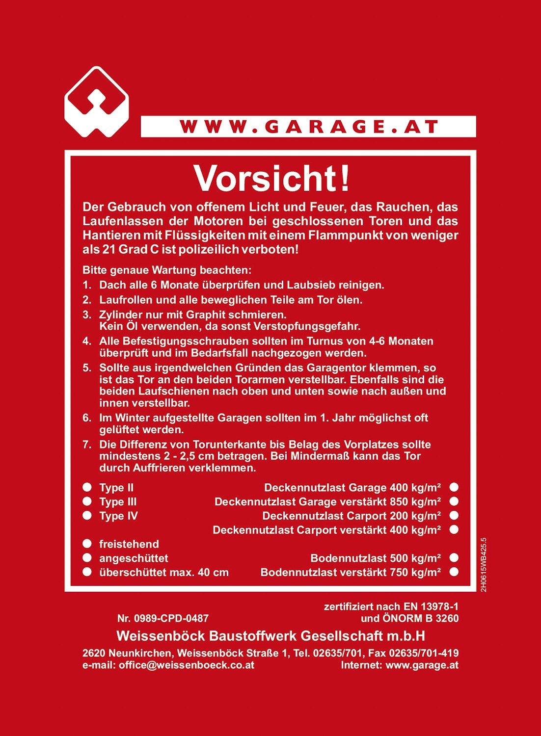 Weissenböck Stahlbeton-Fertiggarage